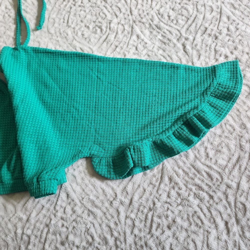 VENUS Women's Swimsuit Waffle Knit Cover-Up Pants And Top Set Sz XL Green - Picture 7 of 15